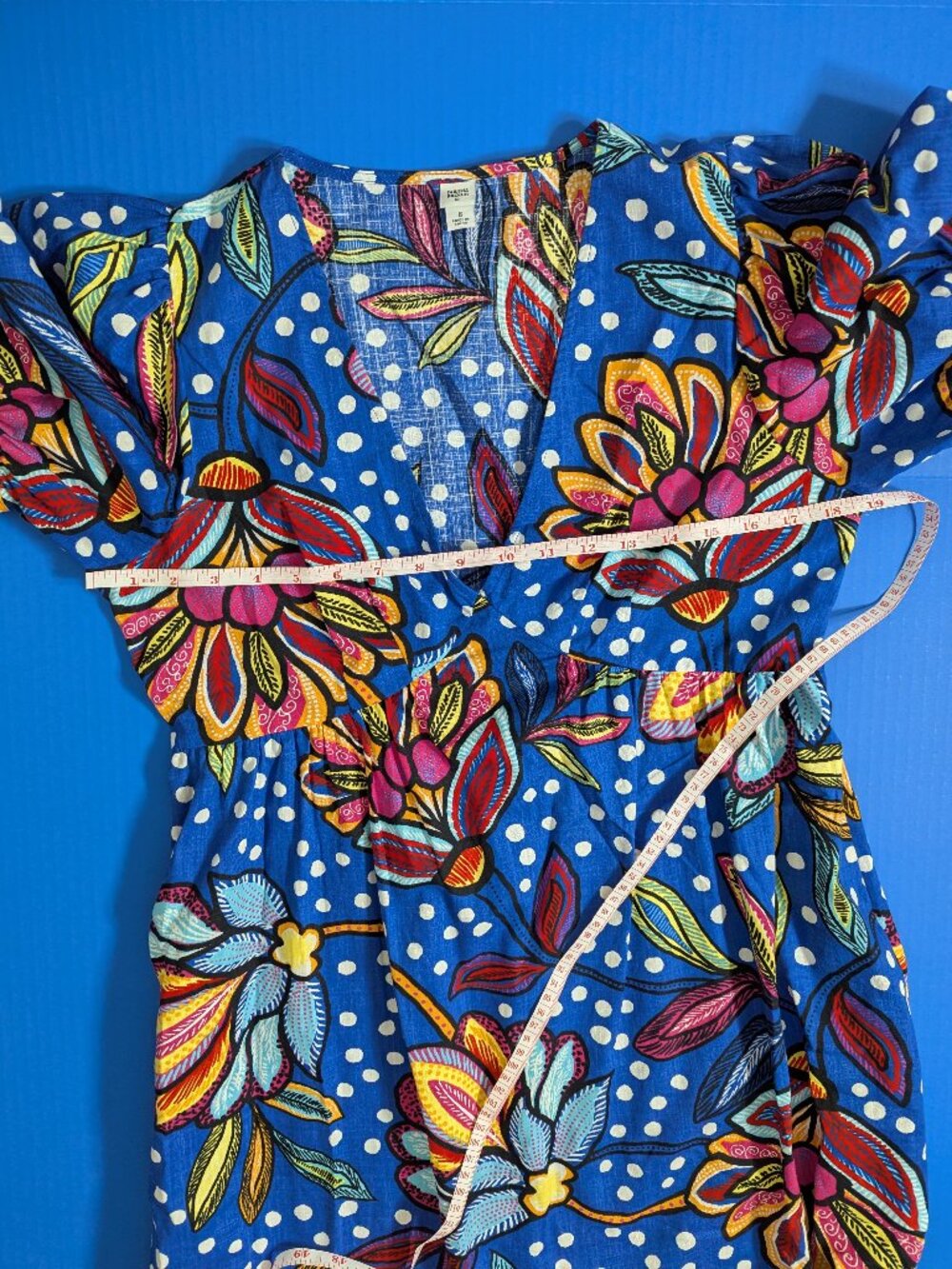 Tabitha Brown x Target Mixed Floral/Polka Dot Puff Sleeve Boho Maxi Dress 8 - Picture 4 of 10